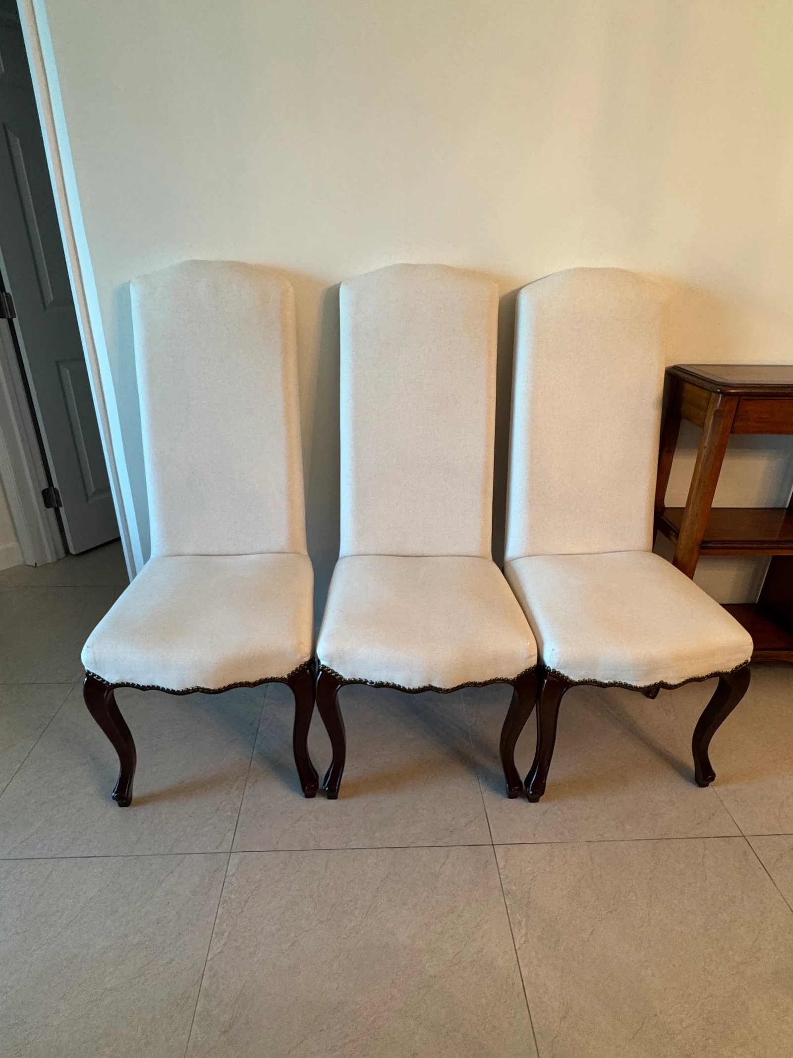 Palecek White High Back Dining Chairs - Set of 6 - 2