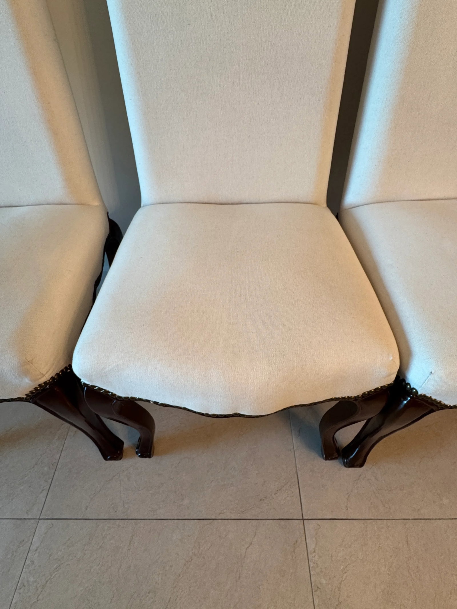 Palecek White High Back Dining Chairs - Set of 6 - 4