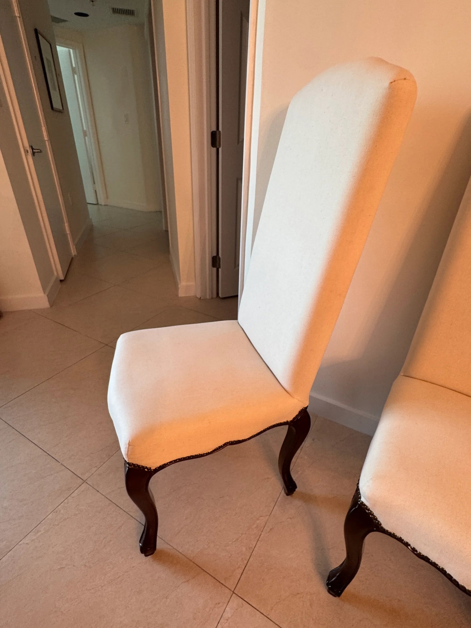 Palecek White High Back Dining Chairs - Set of 6 - 6