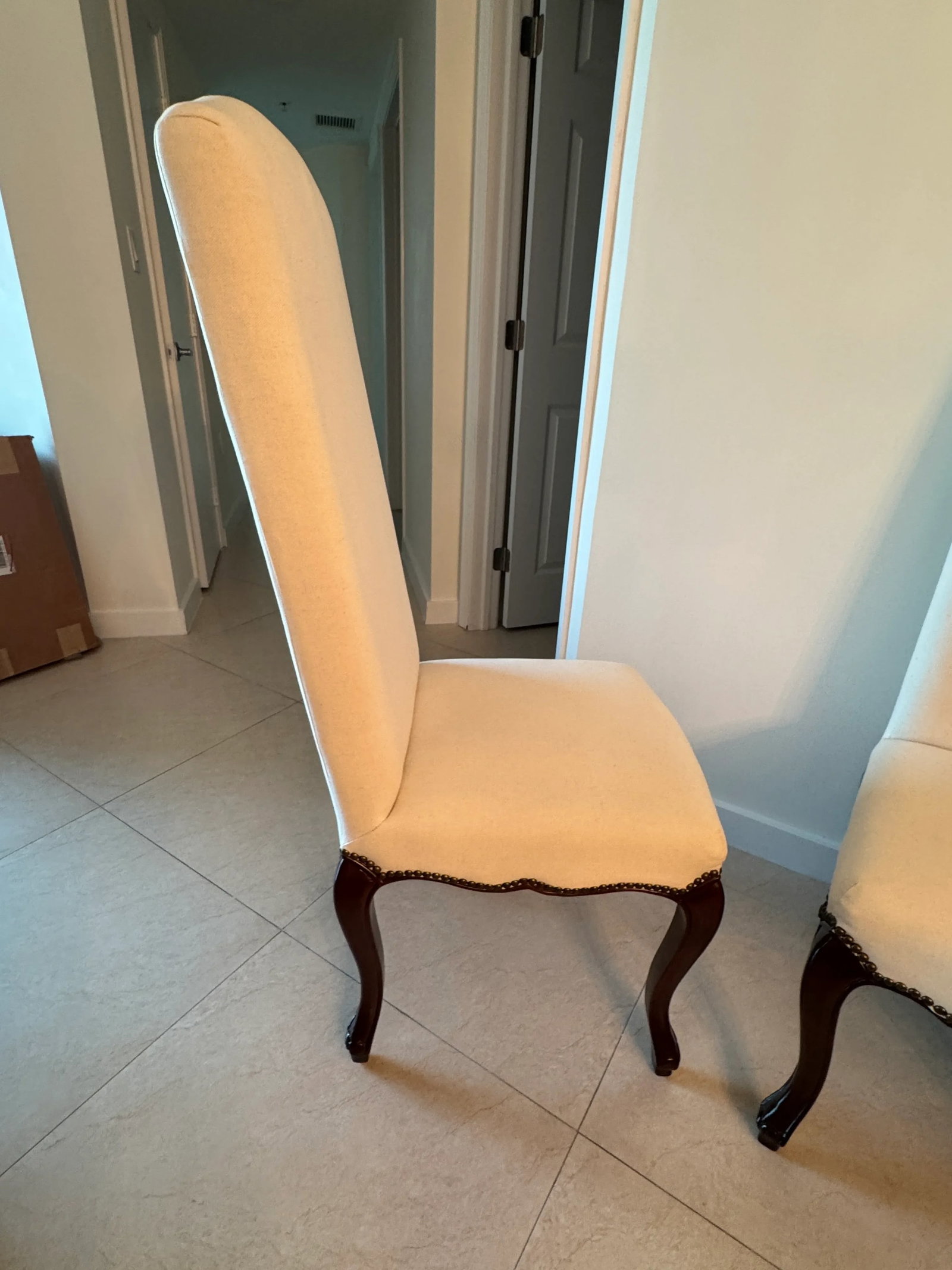 Palecek White High Back Dining Chairs - Set of 6 - 7