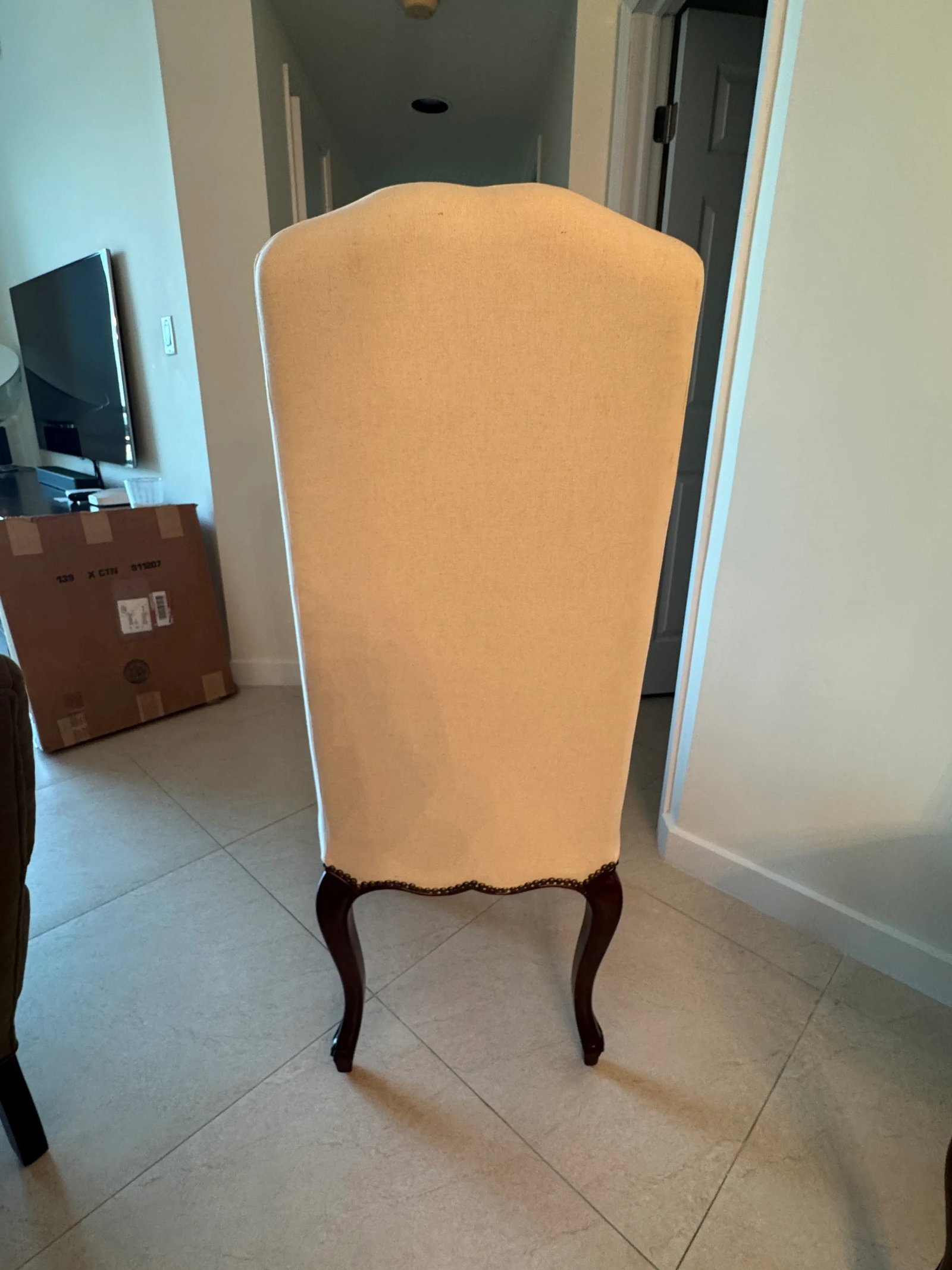 Palecek White High Back Dining Chairs - Set of 6 - 8