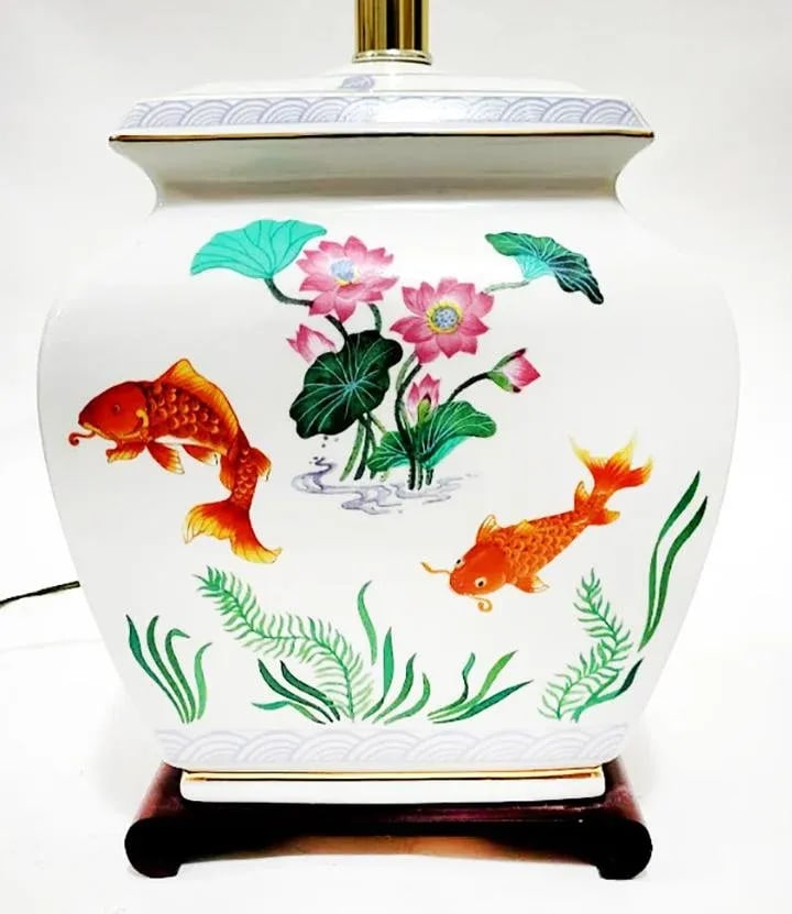 Franklin Mint Lamp of the Golden Carp - Fish Motif - 2