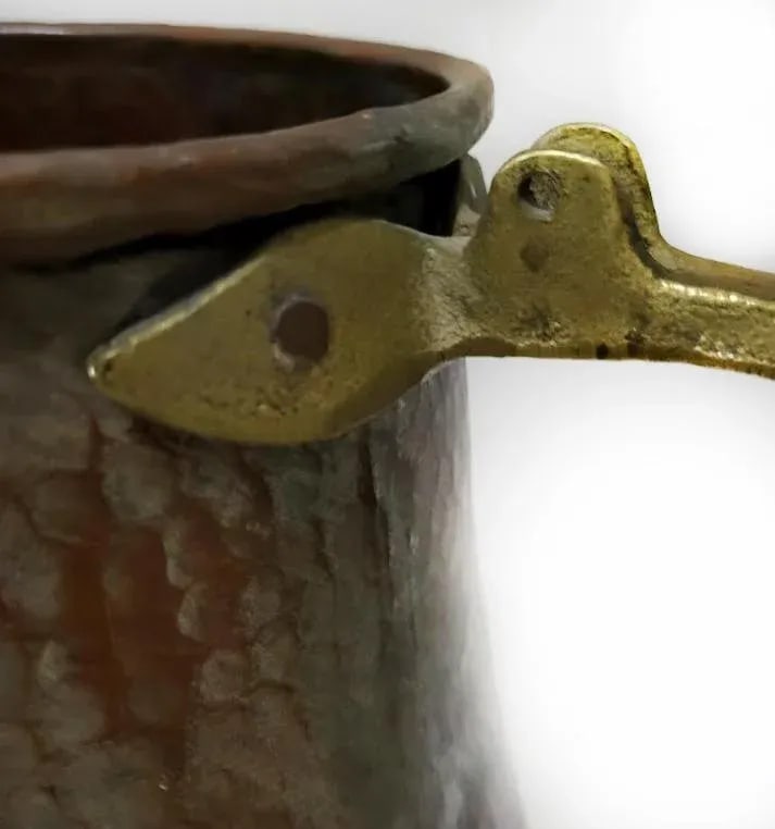 Very Large Antique Copper Water Pitcher - Hand Hammered - 2