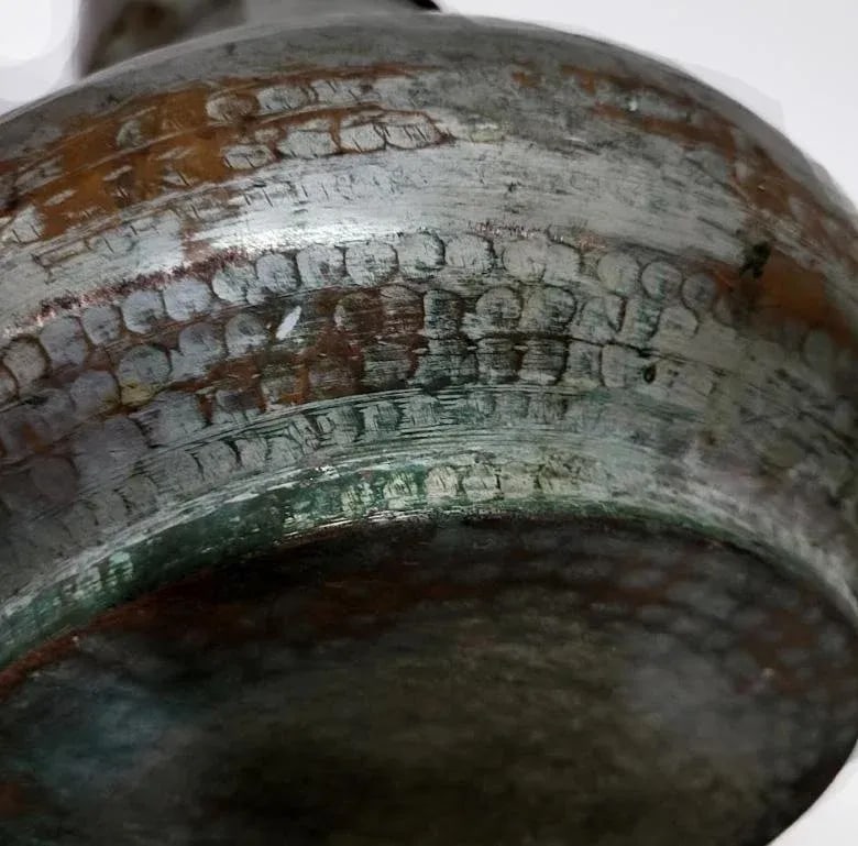Very Large Antique Copper Water Pitcher - Hand Hammered - 5