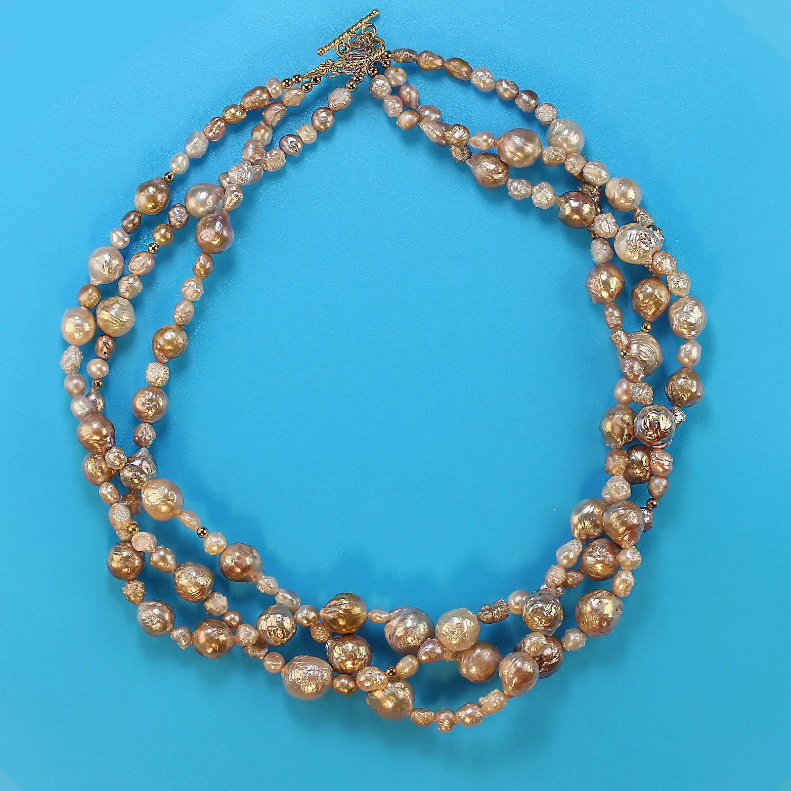 Elegant and Versatile Three Strand Pearl Necklace - 4