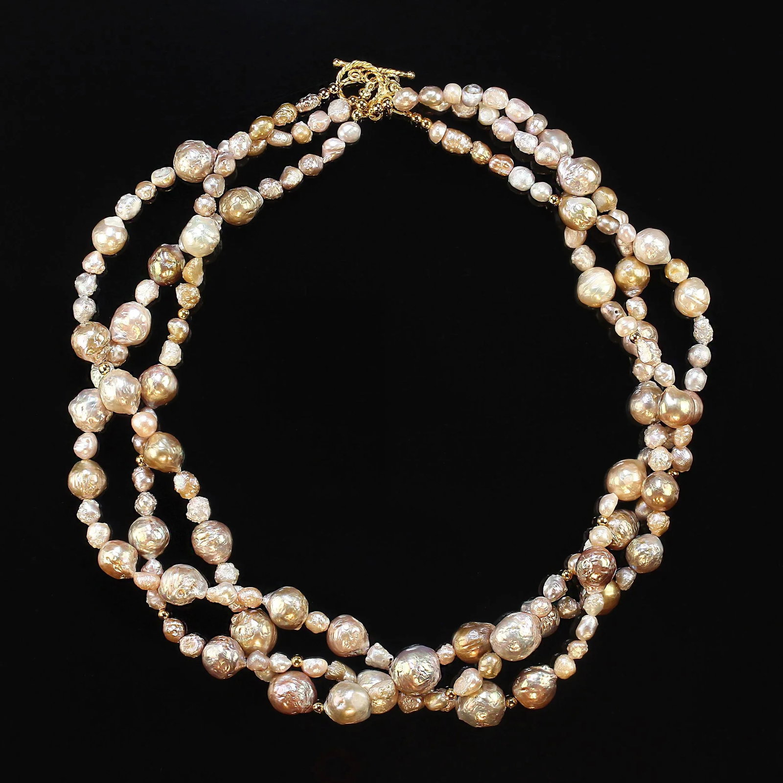 Elegant and Versatile Three Strand Pearl Necklace - 5