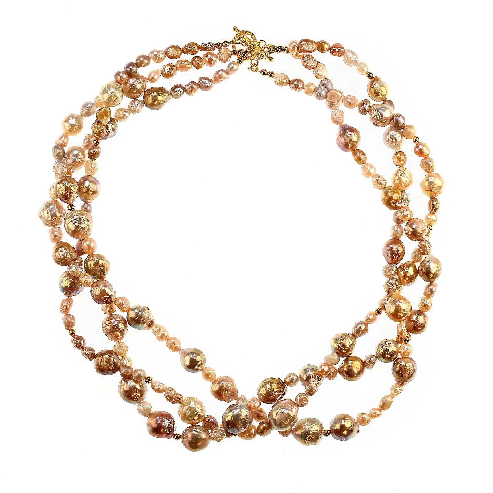 Elegant and Versatile Three Strand Pearl Necklace - 8