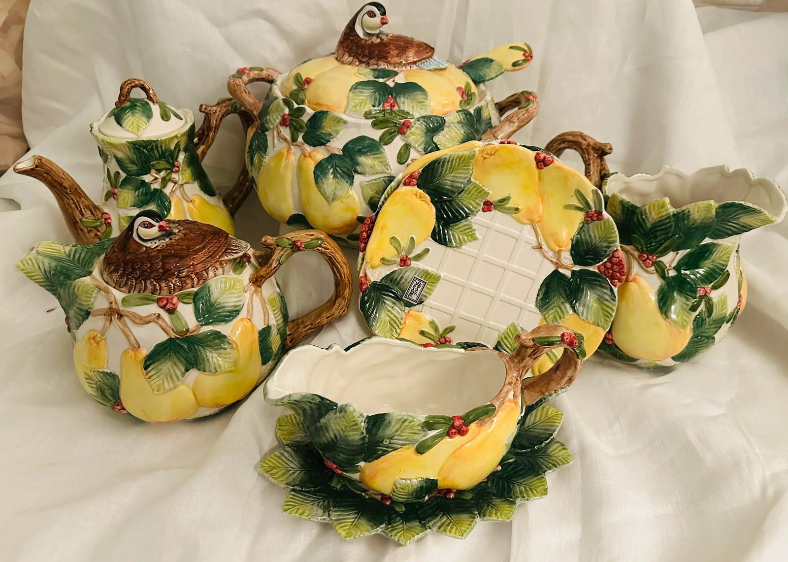 Fitz & Floyd "Holiday Pear" Coffee Pot - 10