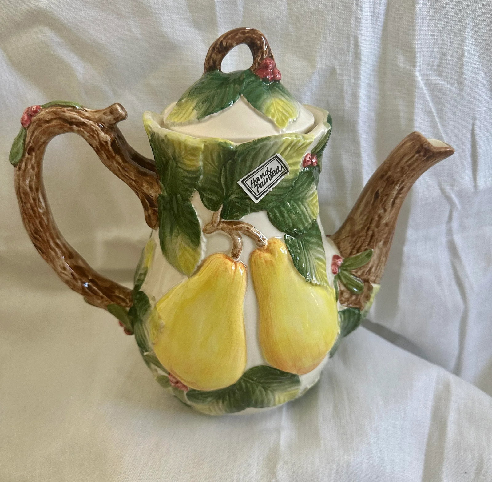 Fitz & Floyd "Holiday Pear" Coffee Pot - 4