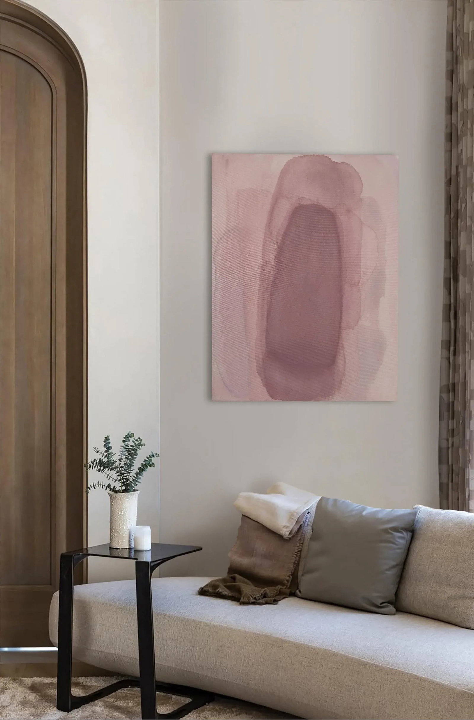 Pointe Layered Blush Tones Minimalist Color Field Painting - 3