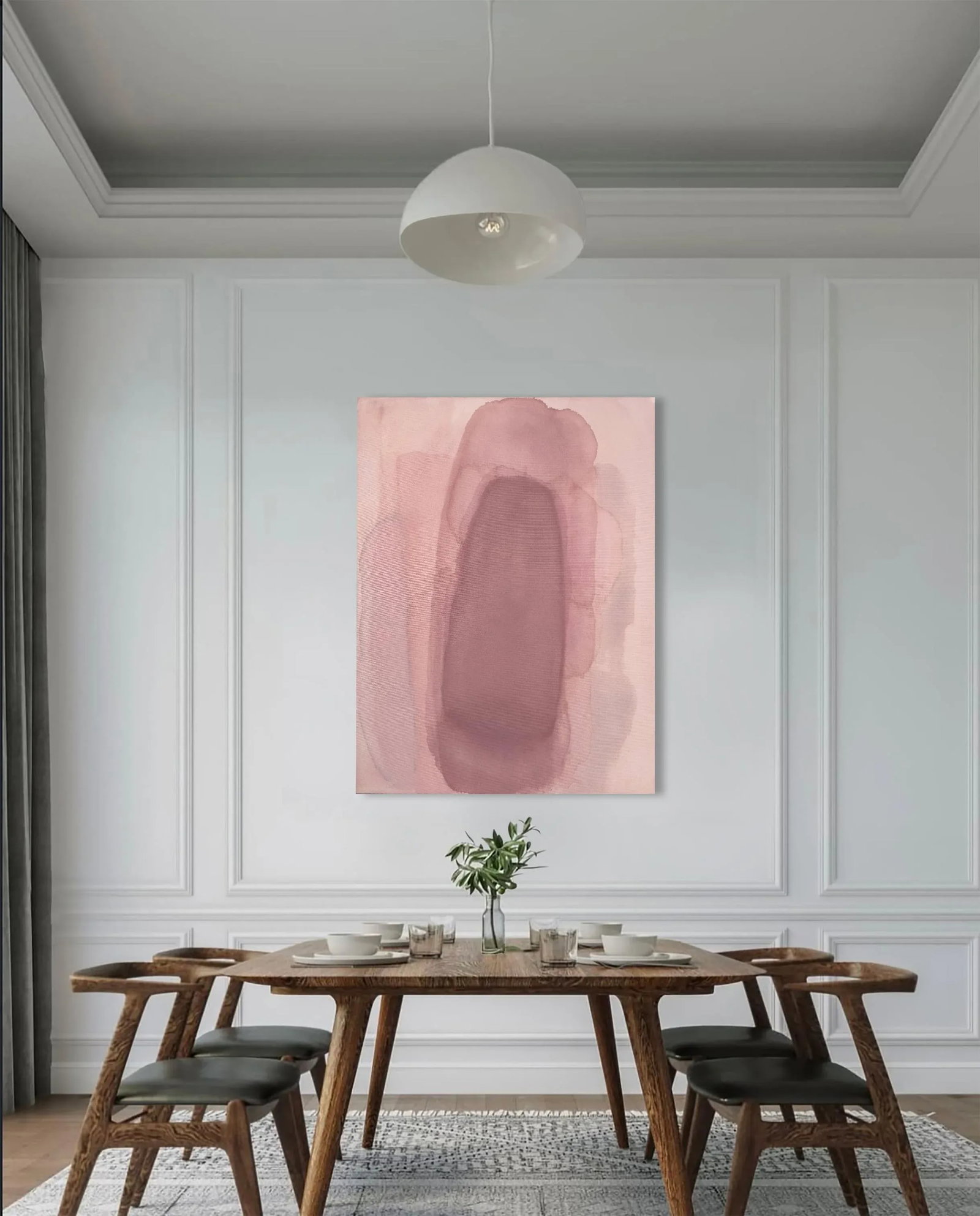 Pointe Layered Blush Tones Minimalist Color Field Painting - 4