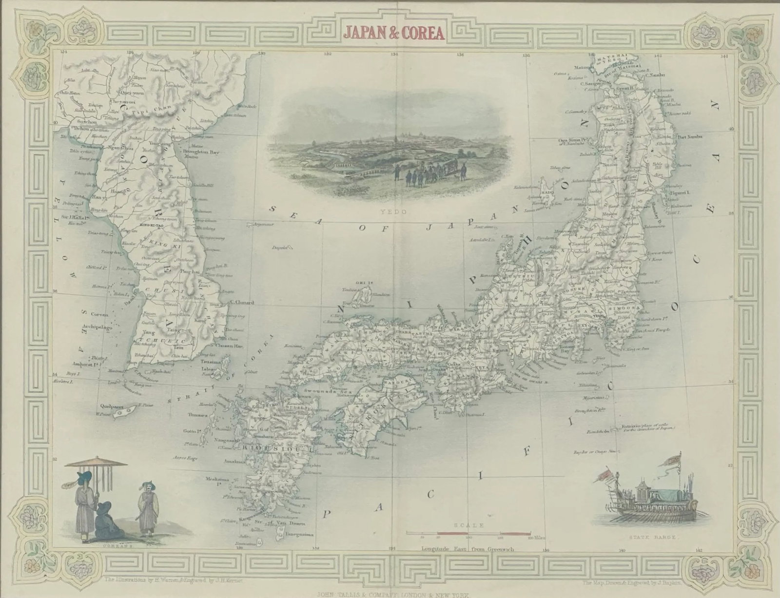 Japan & Korea by Tallis, 1851 (Framed) - 2