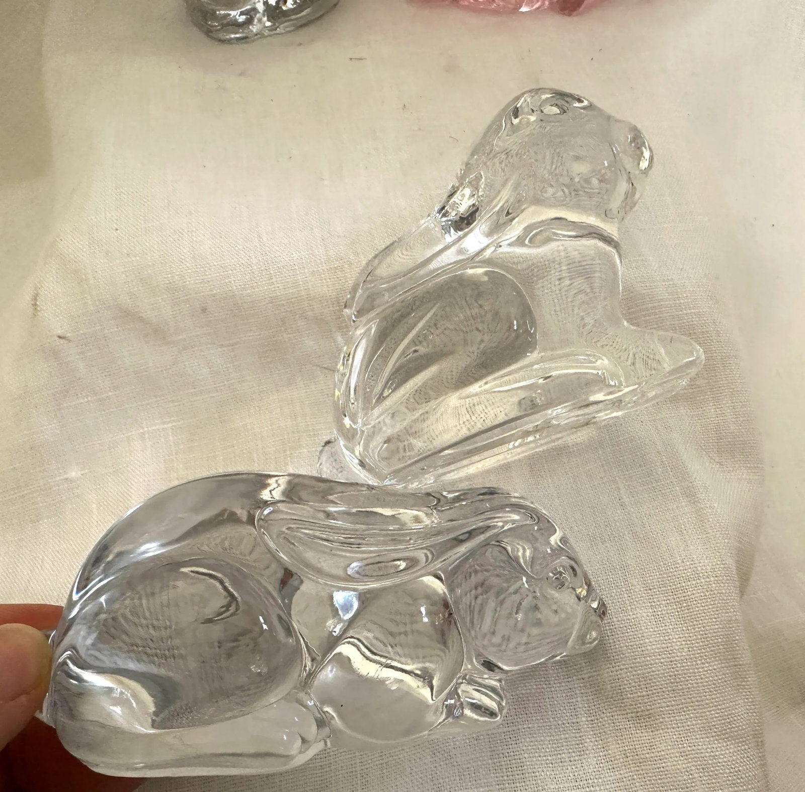 Mixed Lot of Crystal/Glass Bunny Figurines-Set of 6 - 10