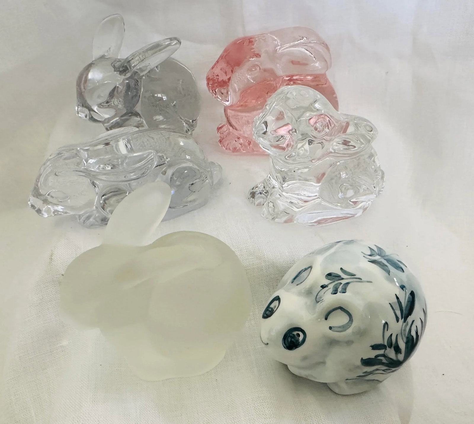Mixed Lot of Crystal/Glass Bunny Figurines-Set of 6 - 8