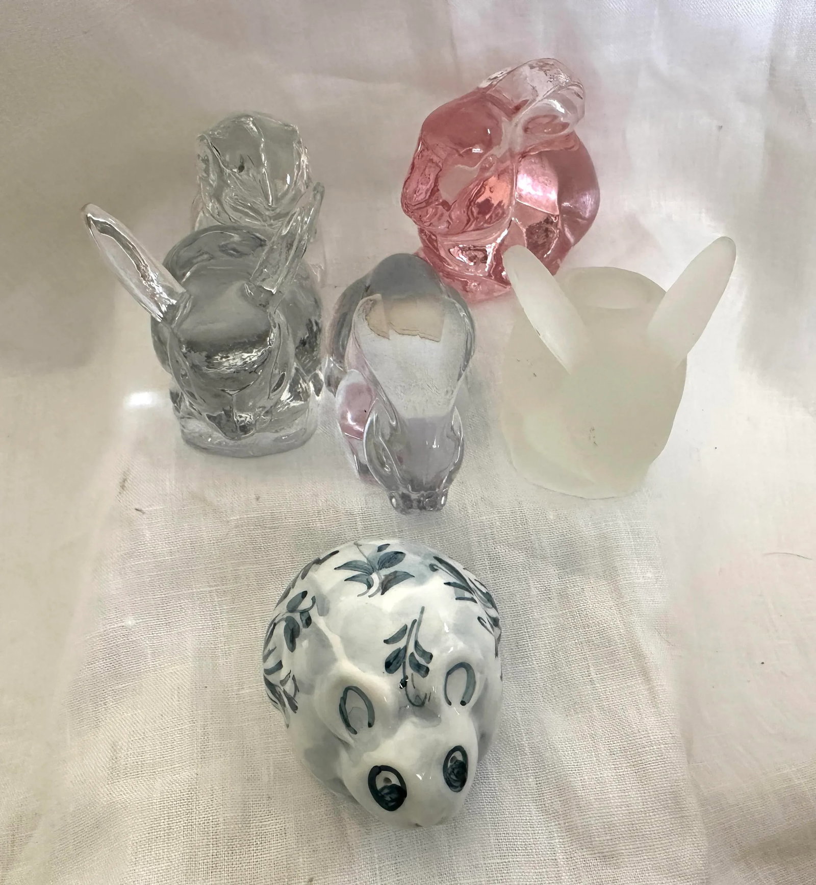 Mixed Lot of Crystal/Glass Bunny Figurines-Set of 6 - 9