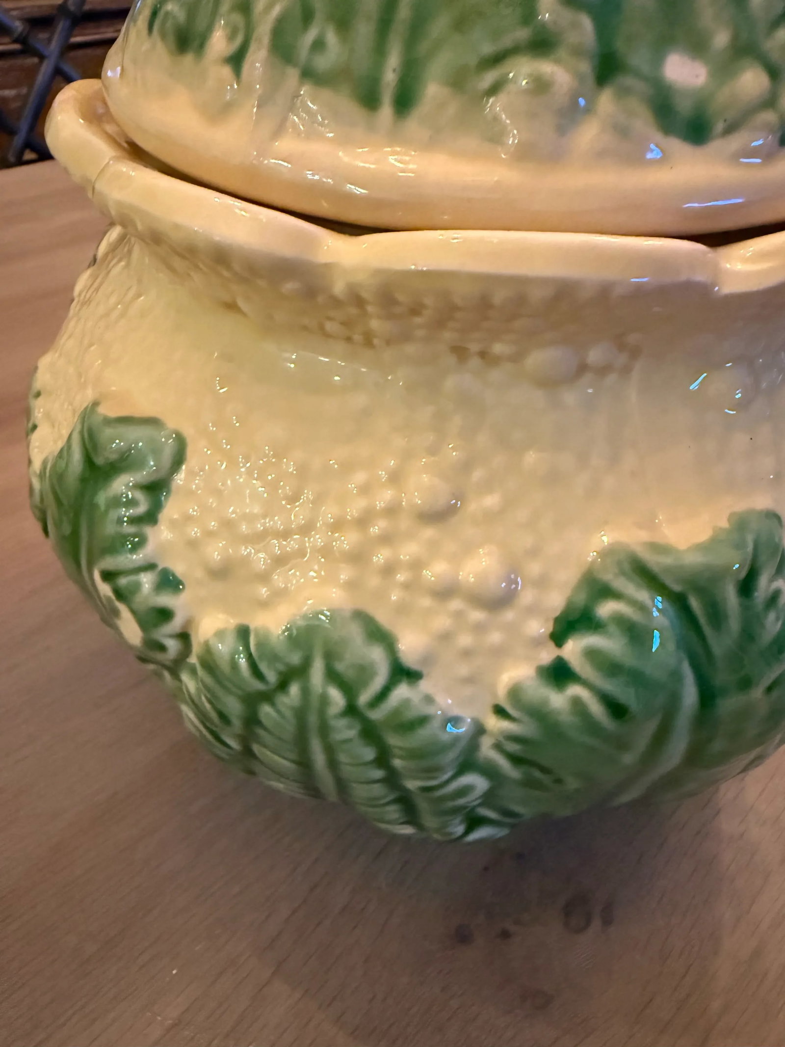 Lidded Cabbage Ware Ginger Jar - 4