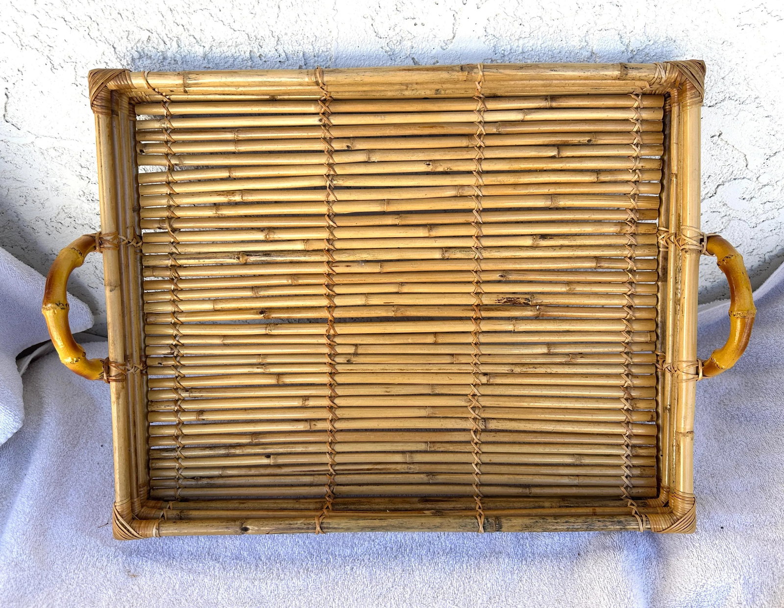 Vintage Bamboo Serving Tray - 4