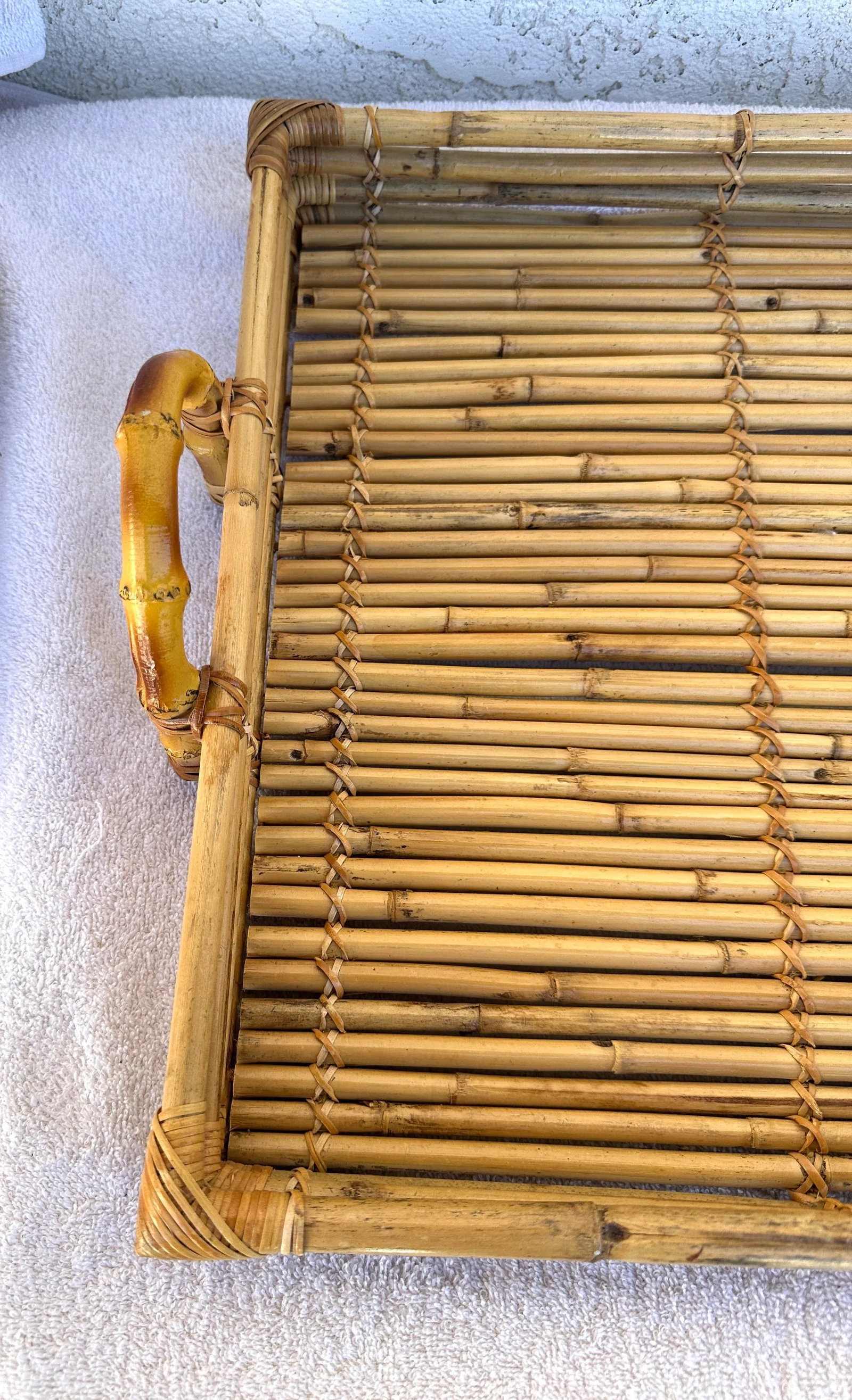 Vintage Bamboo Serving Tray - 6