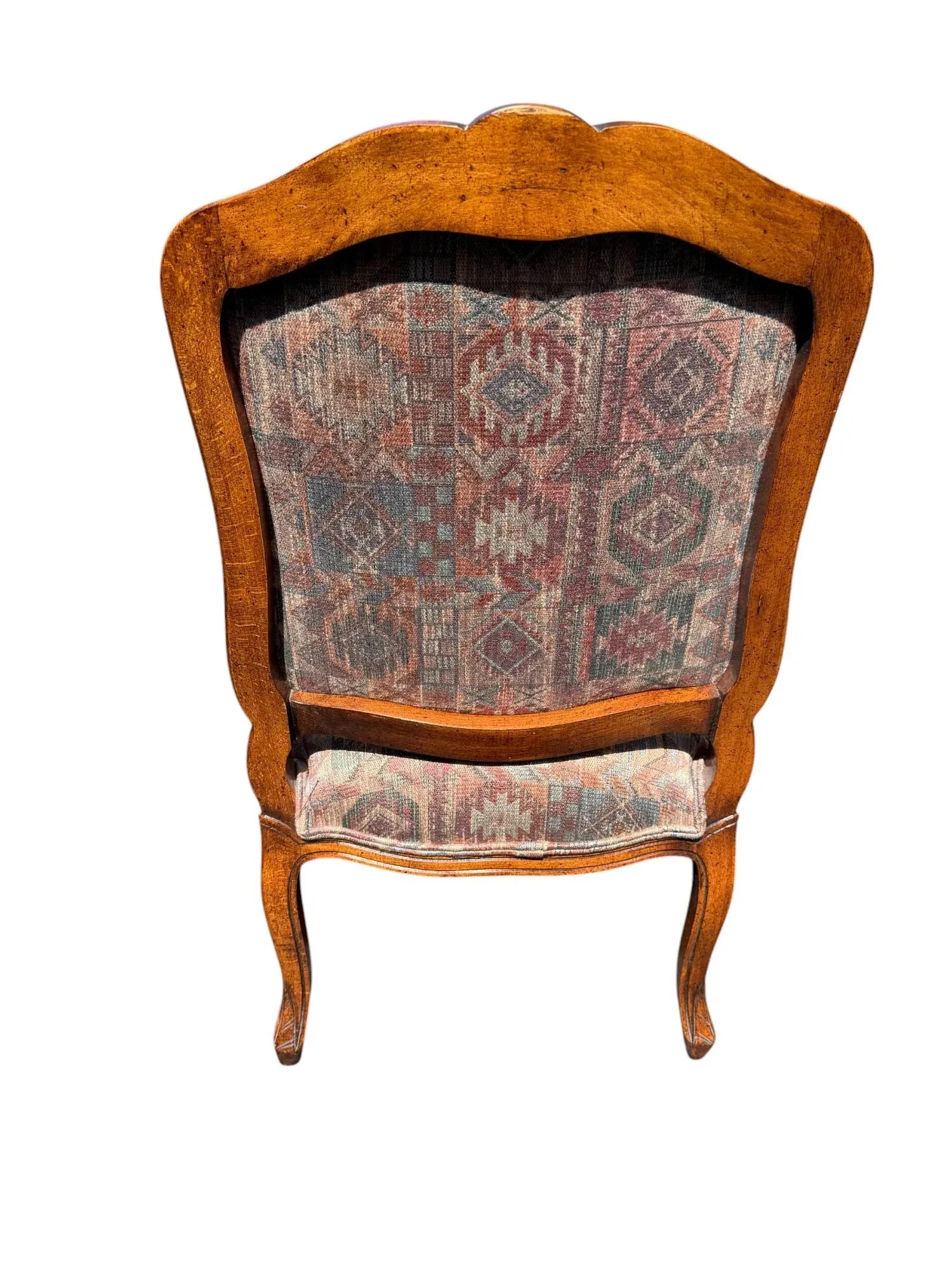 Late 20th Century Henredon French Louis XV Style Fauteuil Armchair With Floral Carvings and Southwes - 4
