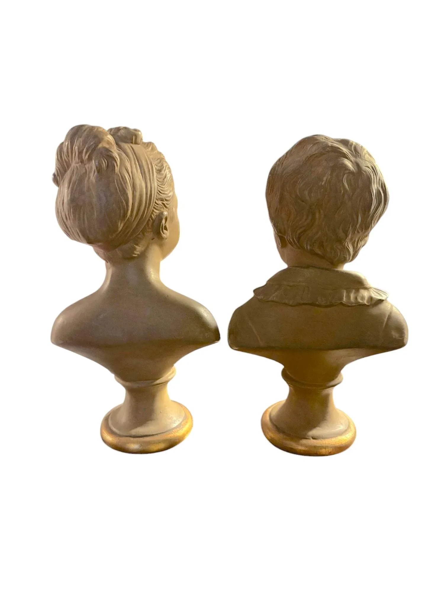 Borghese Plaster Bust Sculptures - A Pair - 7