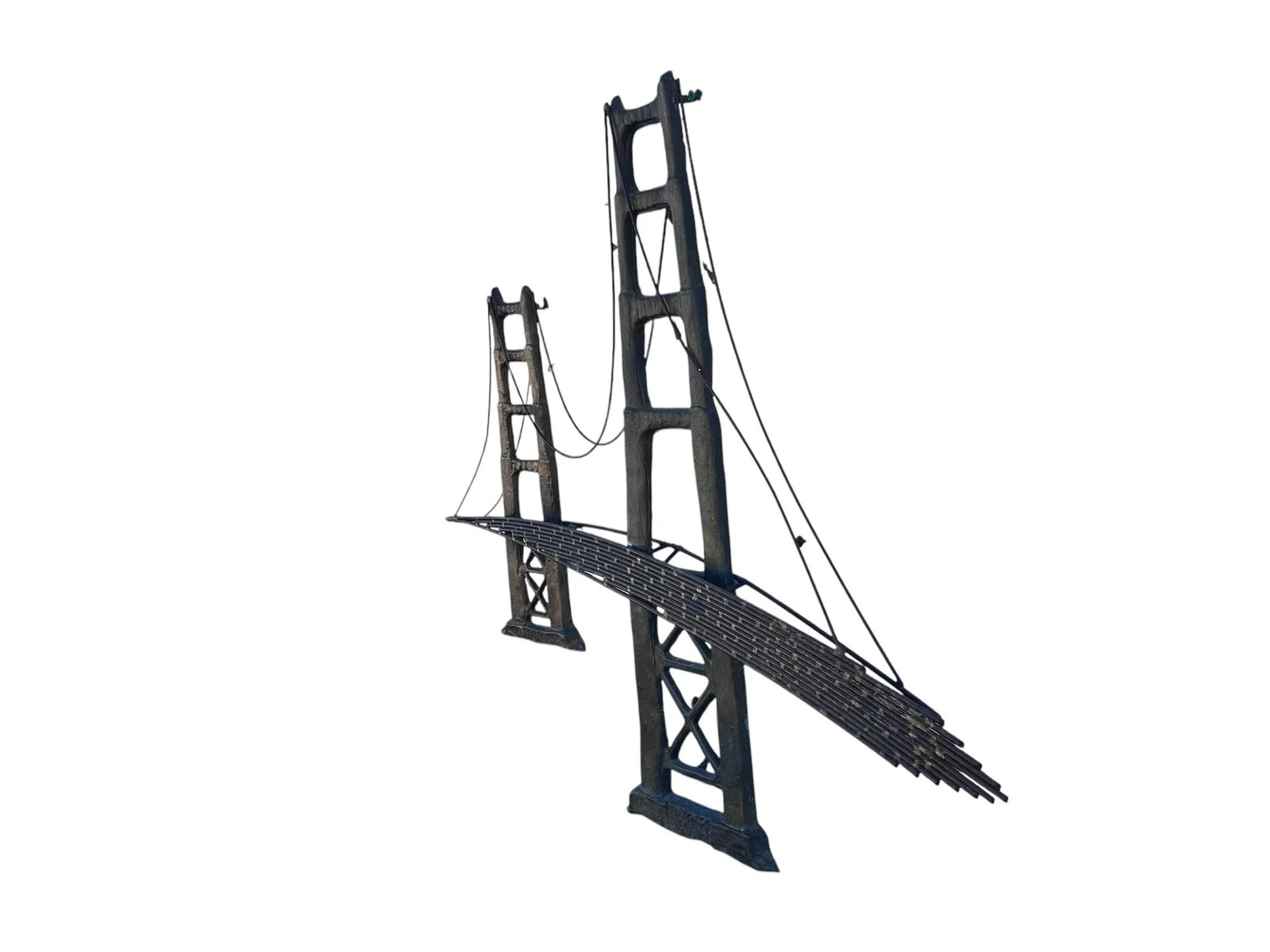 1960s Bijan Signed Modernist Copper Golden State Bridge Wall Sculpture - 6