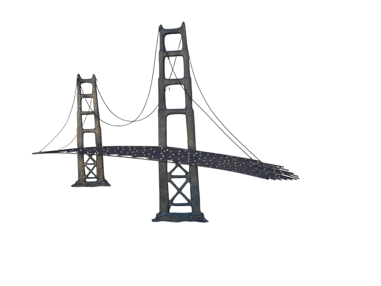 1960s Bijan Signed Modernist Copper Golden State Bridge Wall Sculpture - 7
