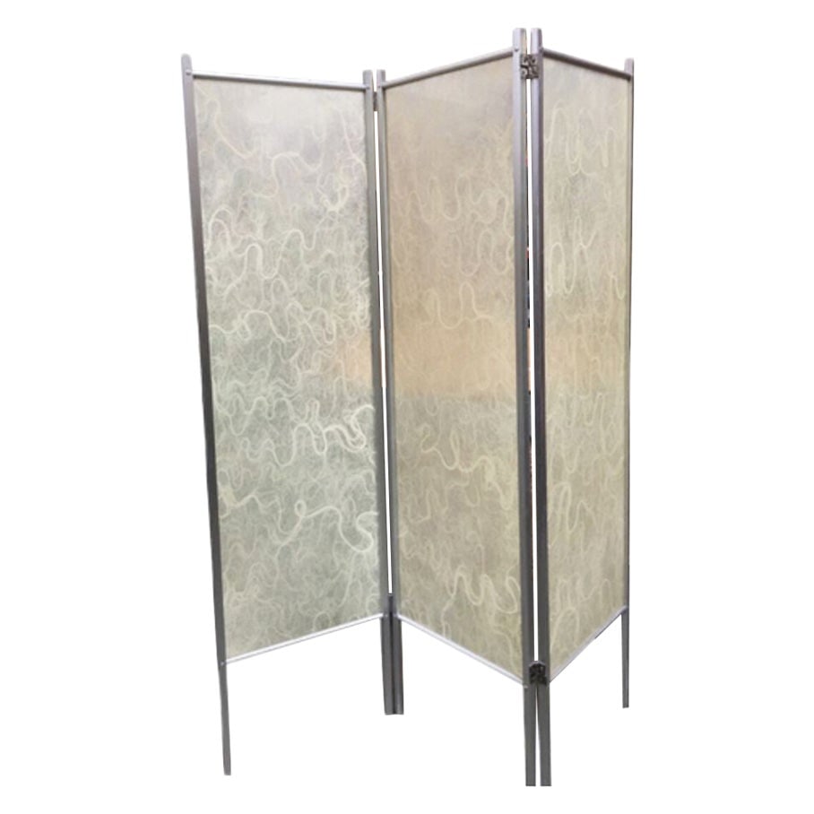 Modernist Brushed Aluminum & Spun Fiberglass Folding Screen (1 of 19)
