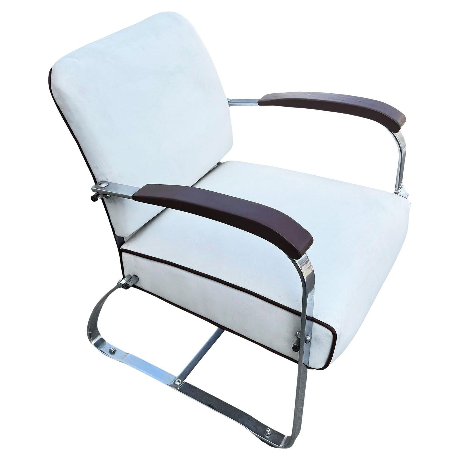 Streamline Art Deco Chrome Tubular Speed Lounge Club Chair, Lloyd Manufacturing (1 of 19)
