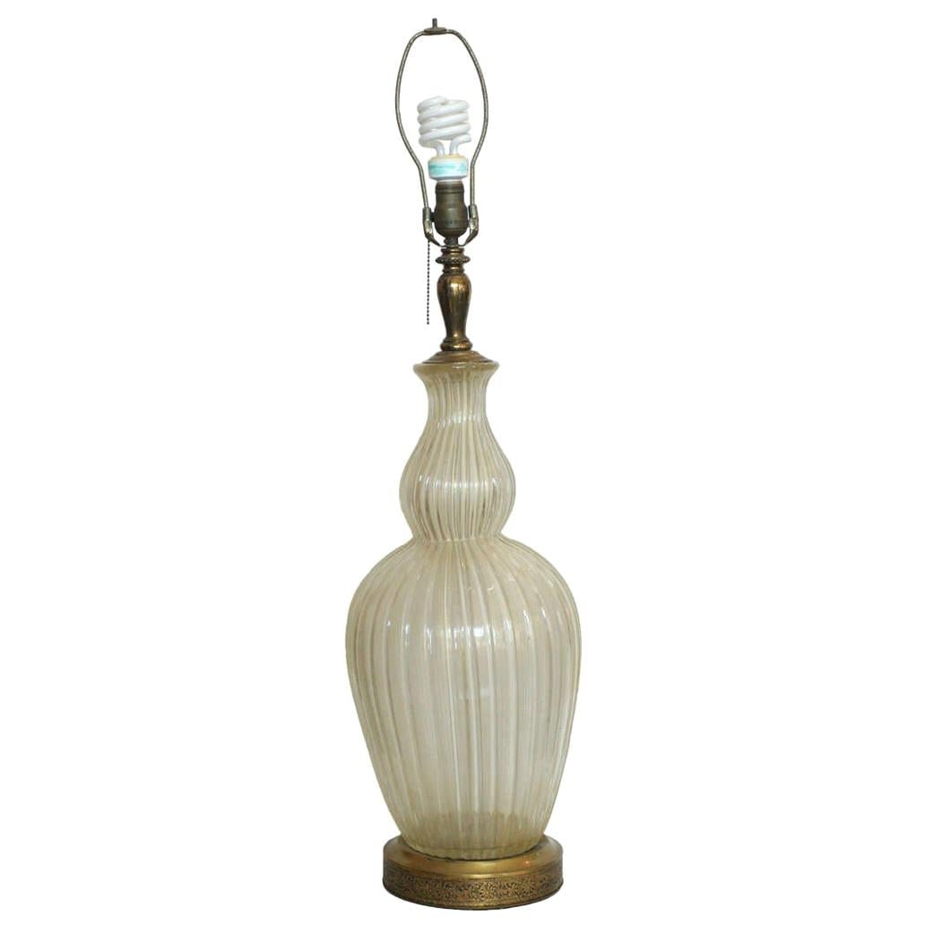 Large Hand Blown Murano Glass Table Lamp in Barovier Style (1 of 1)