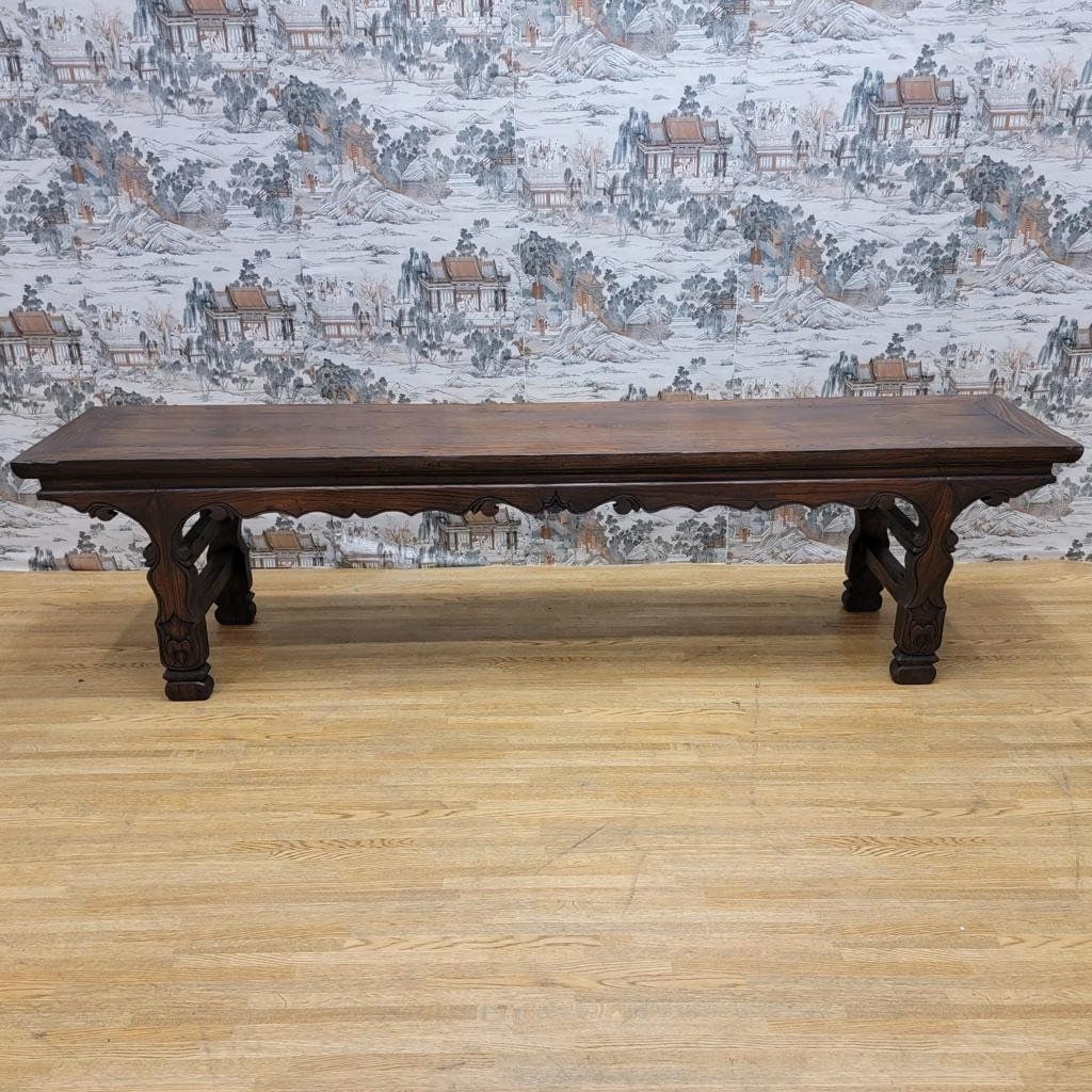 Antique Shanxi Province Carved Bench (1 of 7)