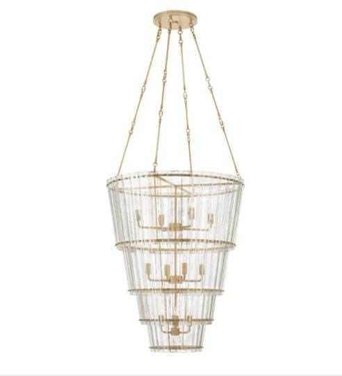 Cadence Waterfall Antique Brass 12 Lamp Chandelier (1 of 9)