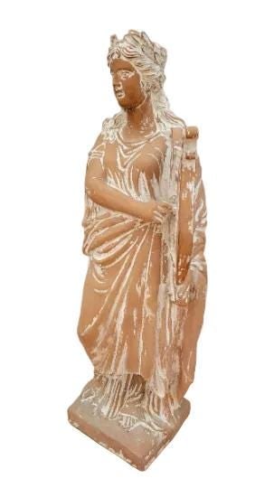Antique Hellenistic Terra Cotta Statue of Goddess Playing The Harp (1 of 9)