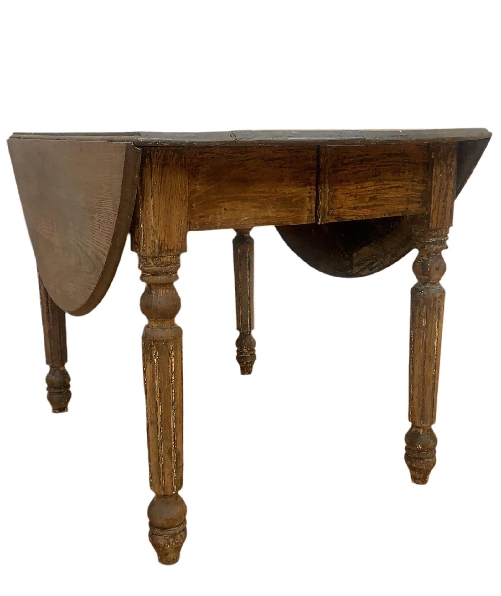 Antique Farmhouse Drop-Leaf Turned Leg Table (1 of 8)
