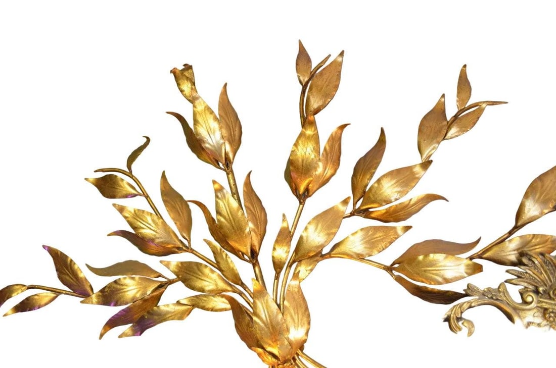 MCM Gold Gilt Leaf Wall Sconce by Hans Kogl (1 of 4)