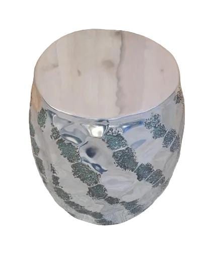 Made Goods Hammered Metal Stool Table - 4