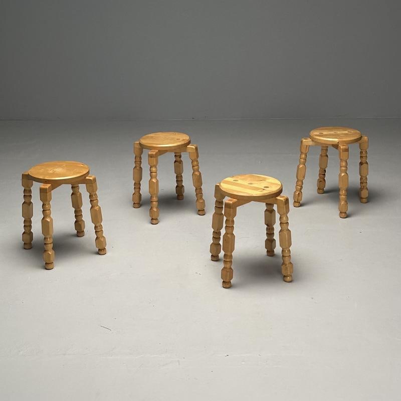 Swedish Mid-Century Modern, Playful Stools, Birch, Sweden, 1960s - 4
