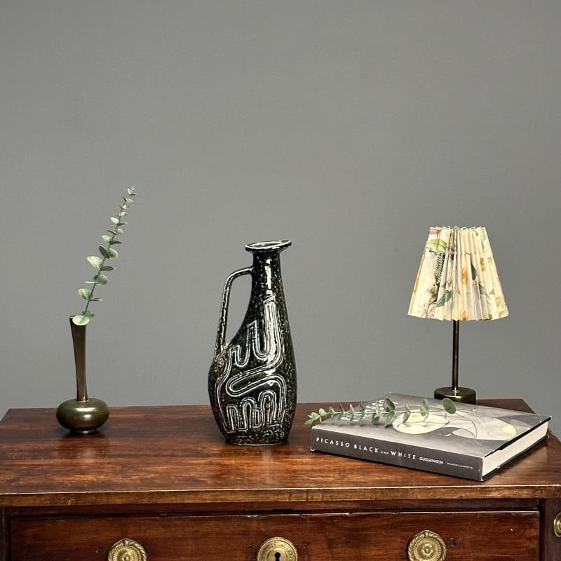 Gunnar Nylund, Swedish Mid-Century Modern, Green Vase, Glazed Stoneware, 1960s - 2