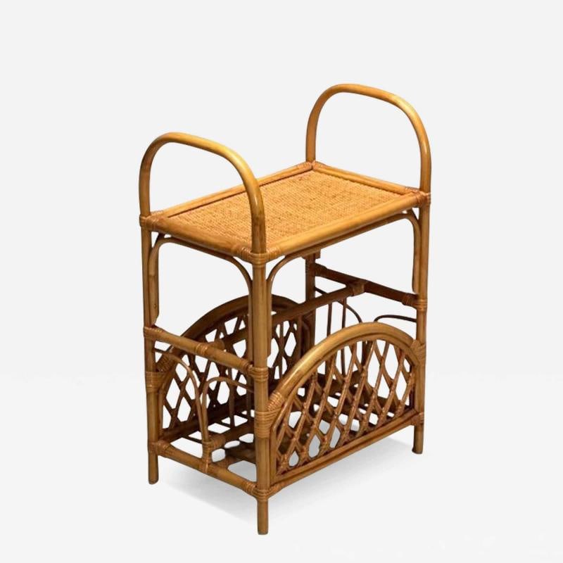 Swedish Mid-Century Modern, Magazine Rack, Bamboo, Rattan, Sweden, 1960s (1 of 10)