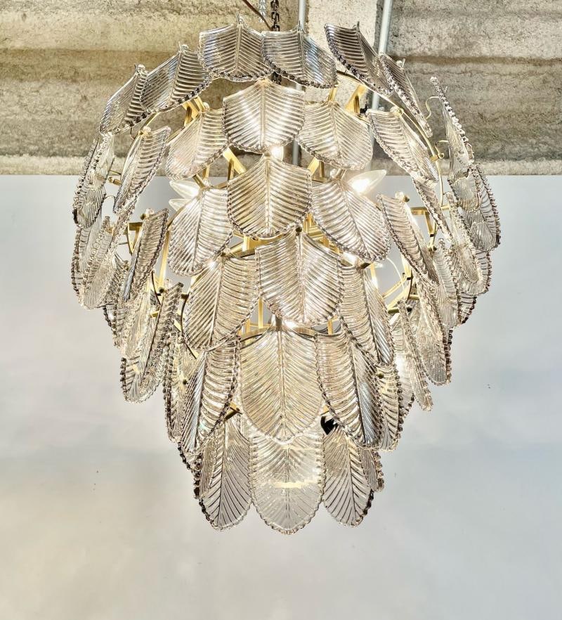 Eicholtz, Modern, Art Deco Style, Chandelier, Brass, Smoked Glass, 2010s - 4
