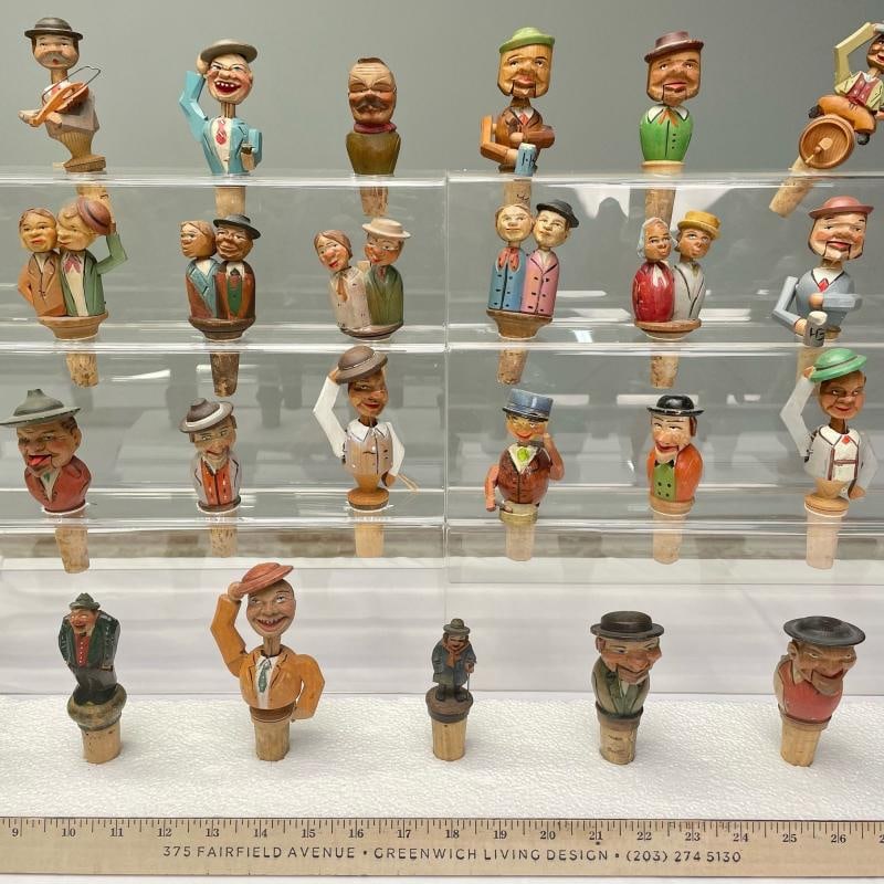 German, Cork Wine Stoppers, Hand Carved, Painted Wood, 19th/20th Century - 3