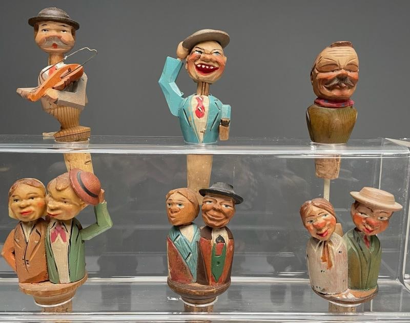 German, Cork Wine Stoppers, Hand Carved, Painted Wood, 19th/20th Century - 5