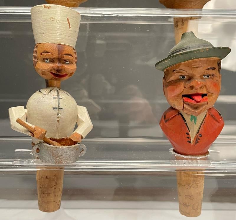 German, Cork Wine Stoppers, Hand Carved, Painted Wood, 19th/20th Century - 9