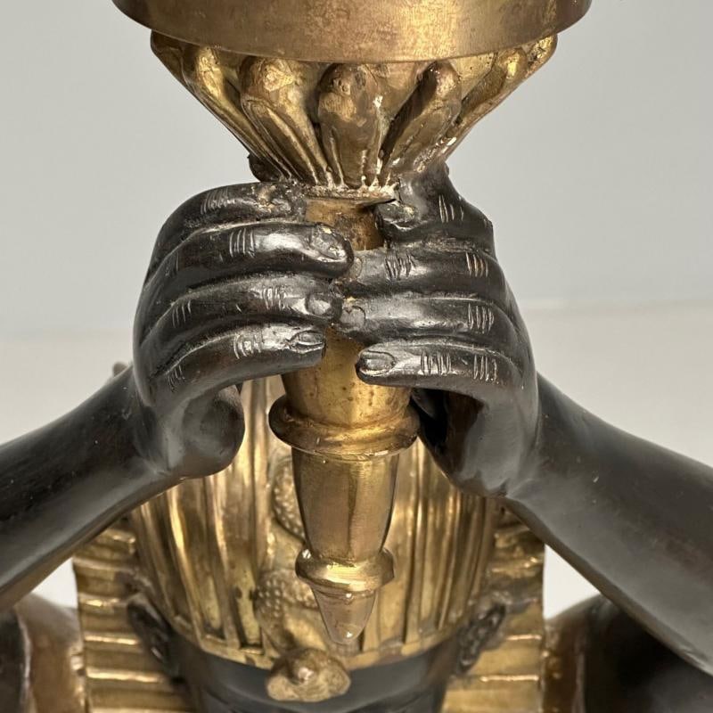 Regency, Floor Lamp, Egyptian Motif, Gilt Metal, Bronze, 1990s - 11