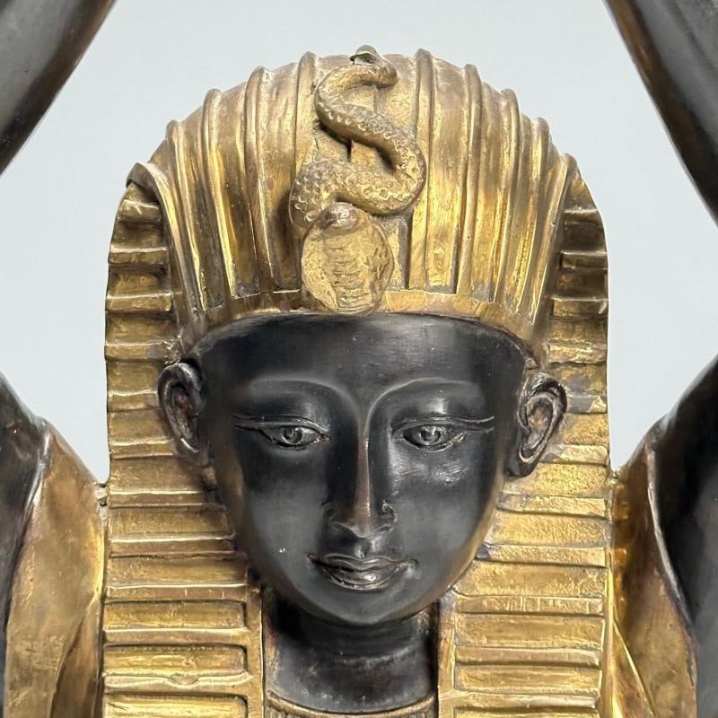 Regency, Floor Lamp, Egyptian Motif, Gilt Metal, Bronze, 1990s - 6