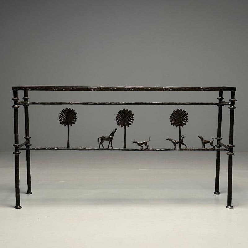 Giacometti Style, Mid-Century Modern, Console Table, Horse, Dog, Tree Motif - 4