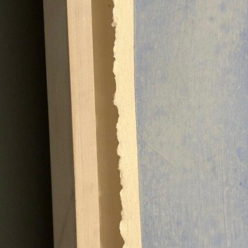 Modern, Large Watercolor, Abstract Blue Sky, Floating, Framed, c. 1990s - 12