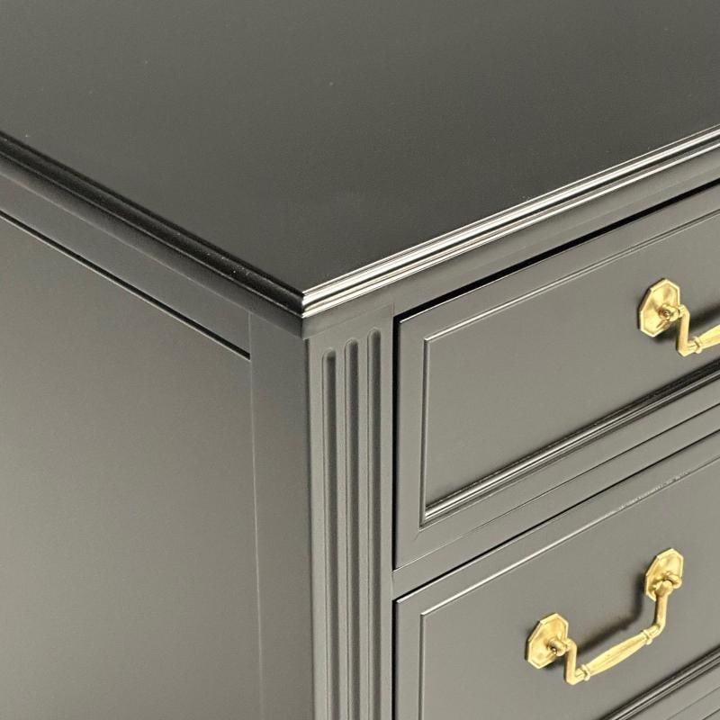 Kindel, Hollywood Regency Style, Dresser, Matte Black, Brass, USA, 1970s - 10