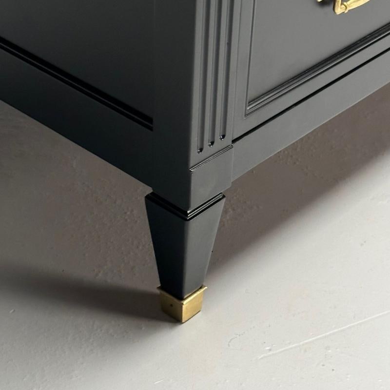 Kindel, Hollywood Regency Style, Dresser, Matte Black, Brass, USA, 1970s - 11
