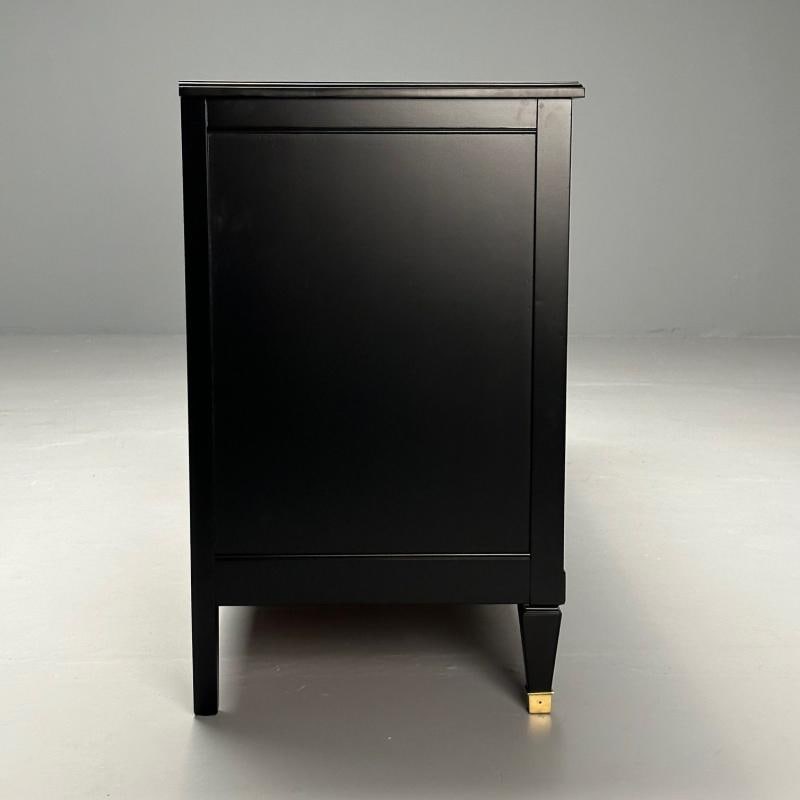 Kindel, Hollywood Regency Style, Dresser, Matte Black, Brass, USA, 1970s - 5