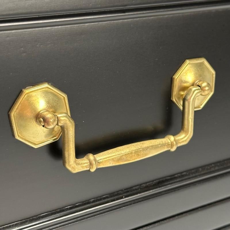Kindel, Hollywood Regency Style, Dresser, Matte Black, Brass, USA, 1970s - 9